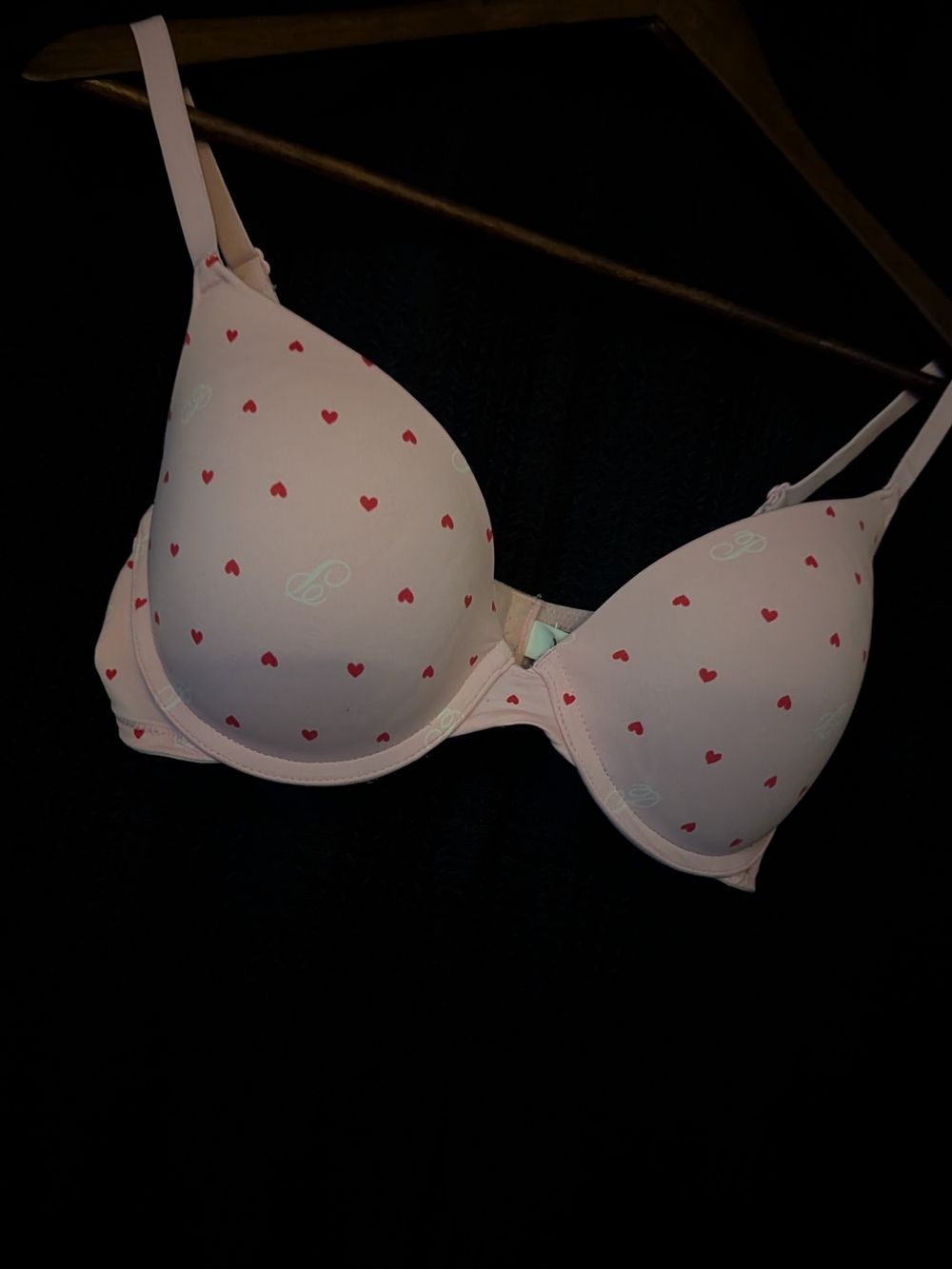 Light Pink Heart-Print T-Shirt Bra